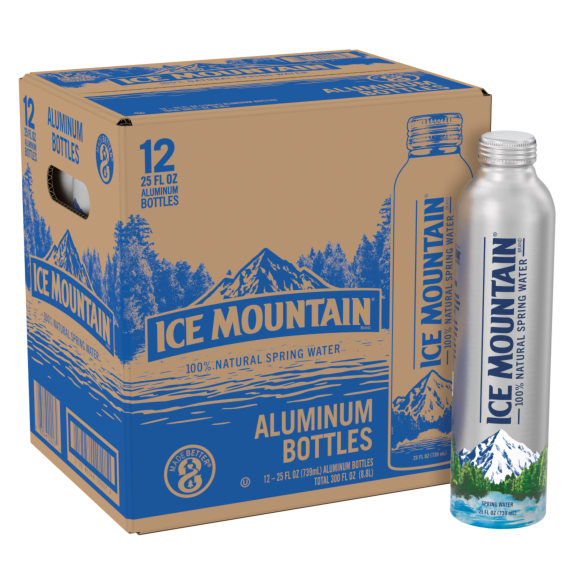 Ice Mountain® Natural Spring Water Aluminum Bottle 25oz (12 Pack)