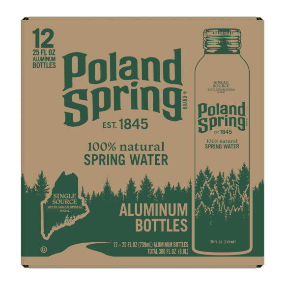 Poland Spring® Natural Spring Water Aluminum Bottle 25oz (12 Pack) Image1
