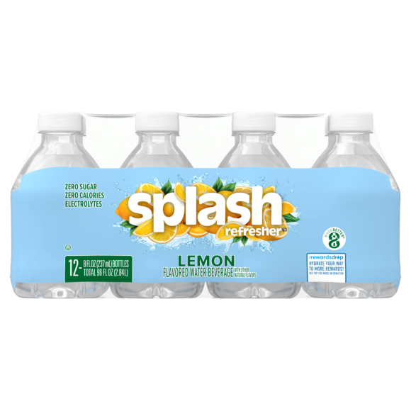 Splash Refresher™ Lemon Flavored Water Beverage 8 Fl Oz Plastic Bottles (24 Pack) Image1