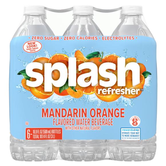 Splash Refresher™, Flavored Water Beverage, Mandarin Orange Flavor, 16.9 FL OZ Plastic Bottles (24 Count) Image1