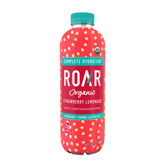 ROAR&reg; Organic Electrolyte Infusions Strawberry Lemonade 18 FL Oz Bottles (12 Pack) Image1