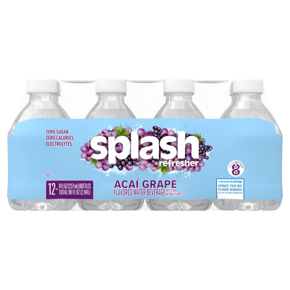 Splash Refresher™ Acai Grape Flavored Water Beverage 8 Fl Oz Plastic Bottles (24 Pack) Image1