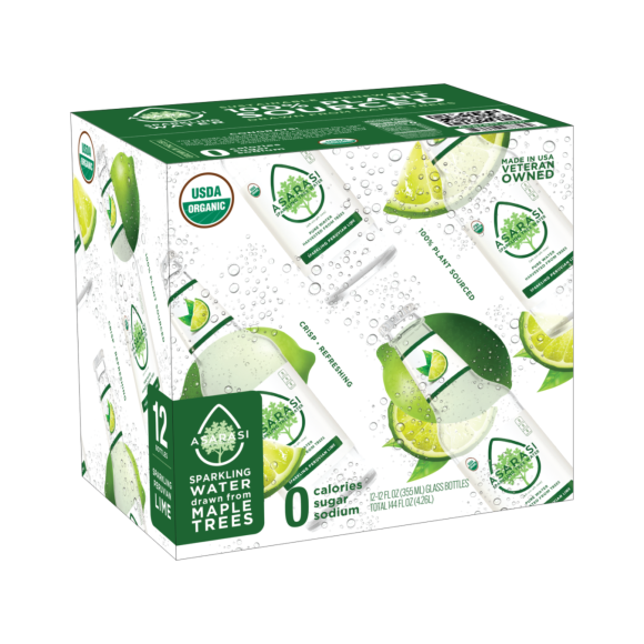 Asarasi® Organic Sparkling Peruvian Lime Tree Water 12 oz Glass Bottle (12 Pack) Image1