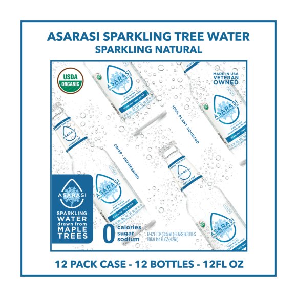 Asarasi® Organic Sparkling Tree Water 12 oz Glass Bottle (12 Pack) Image3