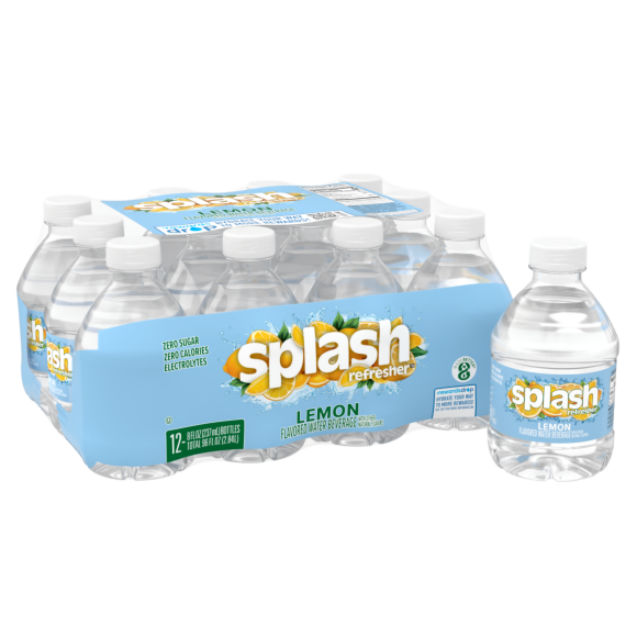 Splash Refresher™ Lemon Flavored Water Beverage 8 Fl Oz Plastic Bottles (24 Pack)