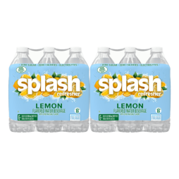 Splash Refresher™, Flavored Water Beverage, Lemon Flavor, 16.9 FL OZ Plastic Bottles (24 Count)