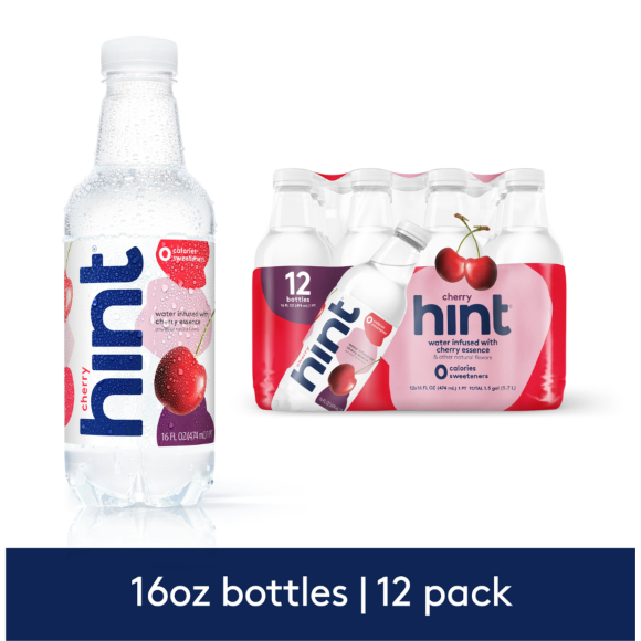 Hint® Cherry Infused Water 16 FL Oz Plastic Bottles (12 Pack) Image1