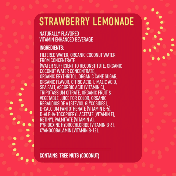 ROAR&reg; Organic Electrolyte Infusions Strawberry Lemonade 18 FL Oz Bottles (12 Pack) Image3