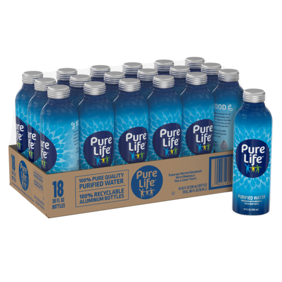 Pure Life® Purified Water Aluminum Bottle 20oz (18 Pack)