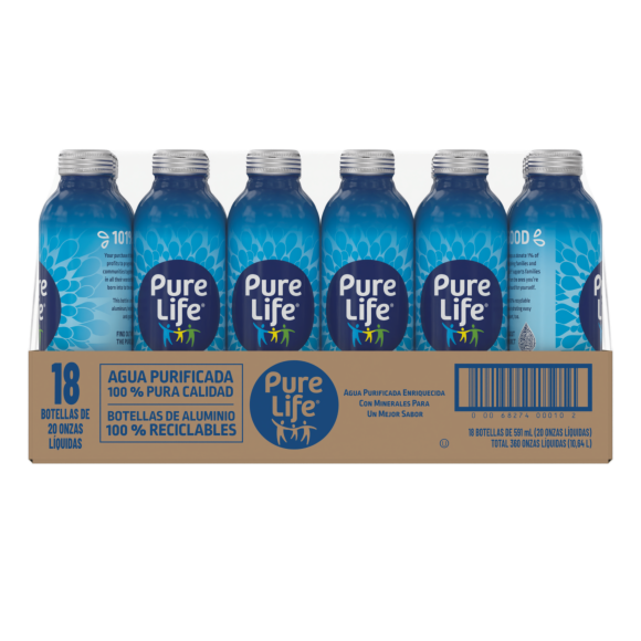 Pure Life® Purified Water Aluminum Bottle 20oz (18 Pack) Image1