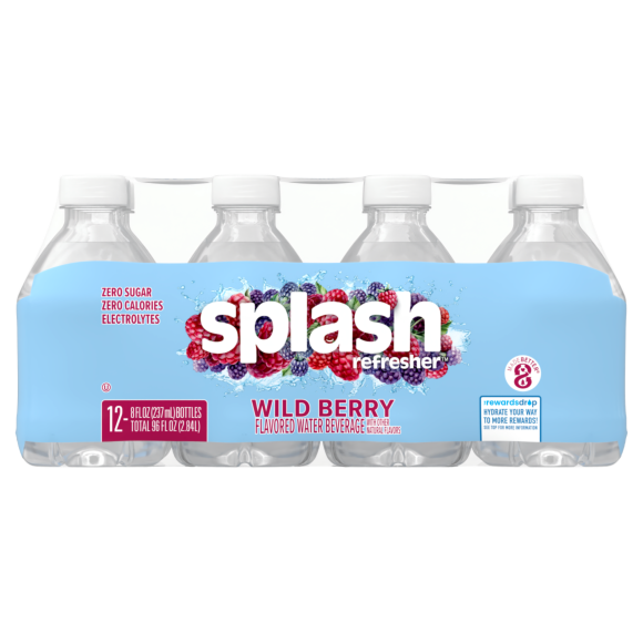Splash Refresher™ Wild Berry Flavored Water Beverage 8 Fl Oz Plastic Bottles (24 Pack) Image1