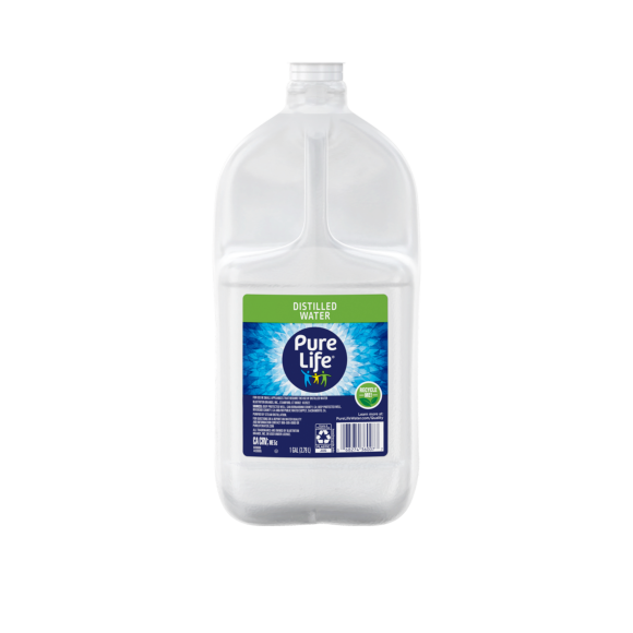 1 gallon jug pure life distilled water front handle Image1