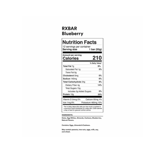 RXBAR® Blueberry Protein Bar (1 case, 12 ct) Image3