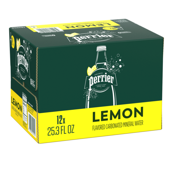 Perrier® Lemon Flavored Carbonated Mineral Water - Glass Image1