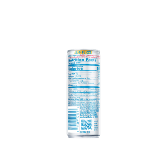 nutrition facts on back of a can of red bull sugar free Image3