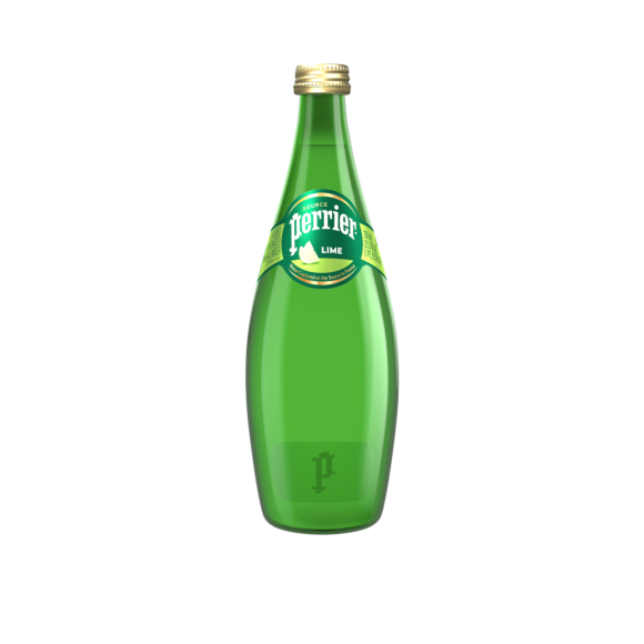 Perrier® Lime Flavored Carbonated Mineral Water - Glass Image2