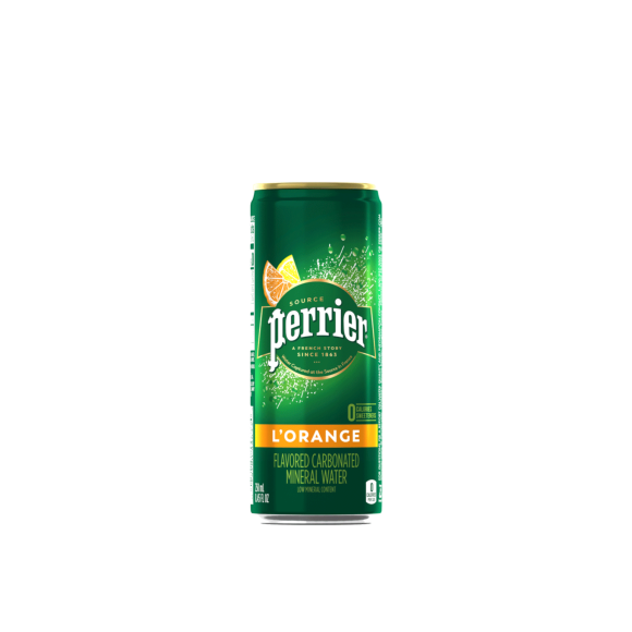 Perrier® L'Orange Flavored Carbonated Mineral Water - Slim Cans Image2