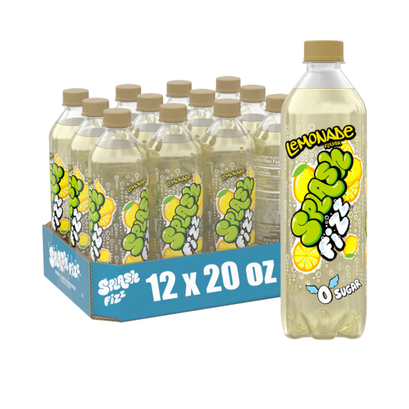 Splash Fizz™ Lemonade Flavored Sparkling Water Beverage 20 Fl Oz Plastic Bottles (12 Pack)