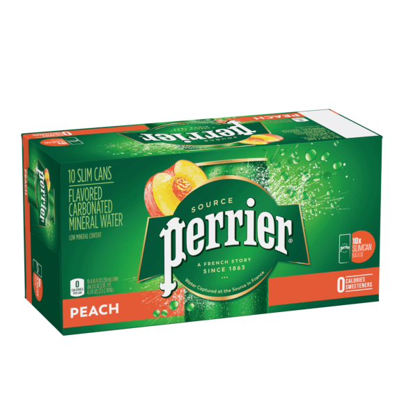 Perrier® Peach Flavored Carbonated Mineral Water - Slim Cans