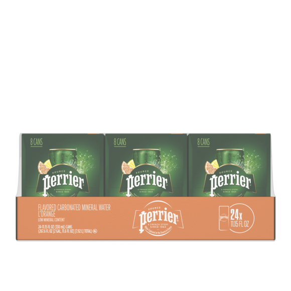 Perrier® L'Orange Flavored Sparkling Water 11.15 Fl Oz Sleek Cans (24 Pack)