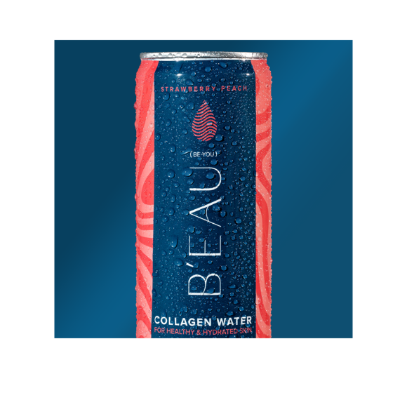 can of strawberry peach beau collagen water Image1