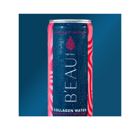 can of raspberry hibiscus beau collagen water Image1
