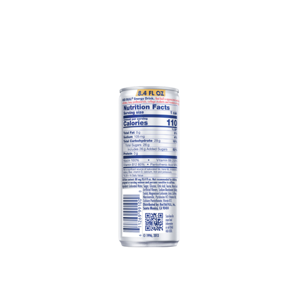nutrition facts on back of a can of red bull original Image3