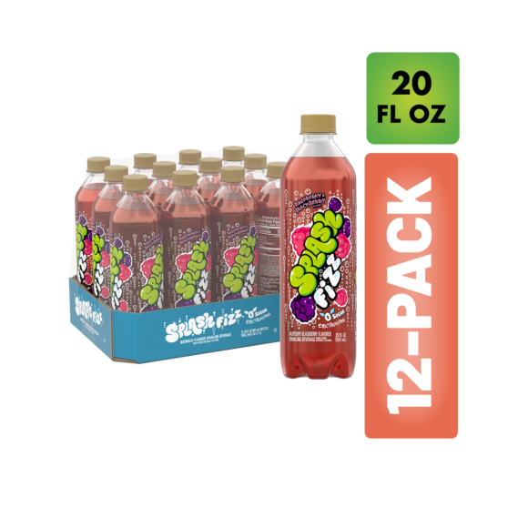 Splash Fizz™ Raspberry Blackberry Flavored Sparkling Water Beverage 20 Fl Oz Plastic Bottles (12 Pack) Image1
