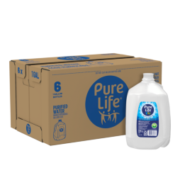 Pure Life Purified Water, 1 Gallon, Plastic Bottled Water Jug (6 Pack)