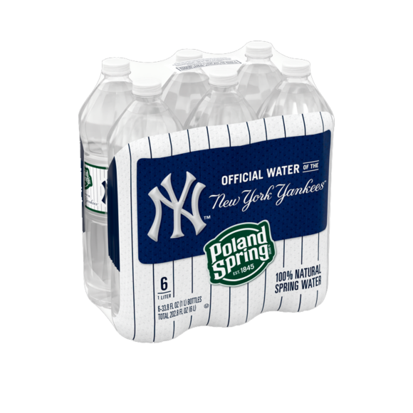 6 pack 1 liter bottles poland spring limited edition ny yankee pinstripes Image3