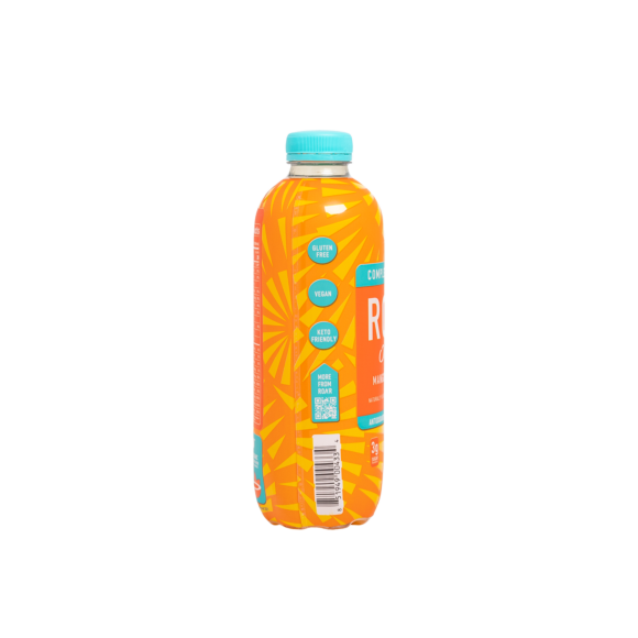 side of a bottle of roar organic mango clementine drink Image3