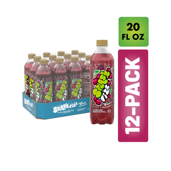 Splash Fizz™ Black Cherry Flavored Sparkling Water Beverage 20 Fl Oz Plastic Bottles (12 Pack) Image1