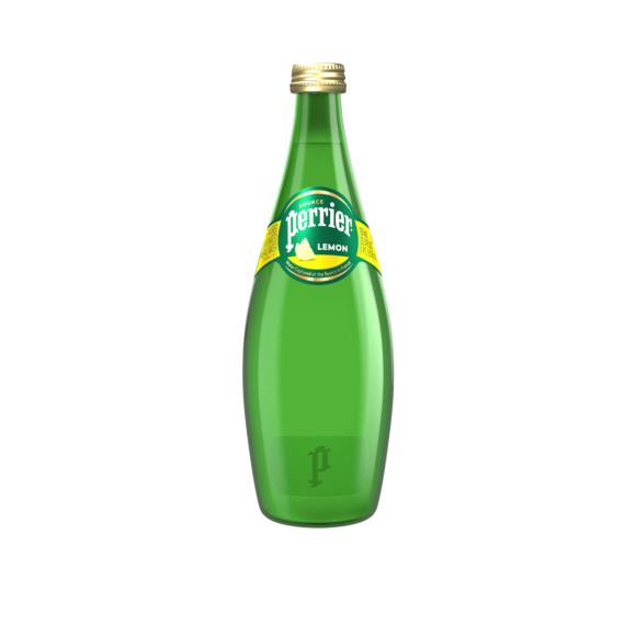 Perrier® Lemon Flavored Carbonated Mineral Water - Glass Image2