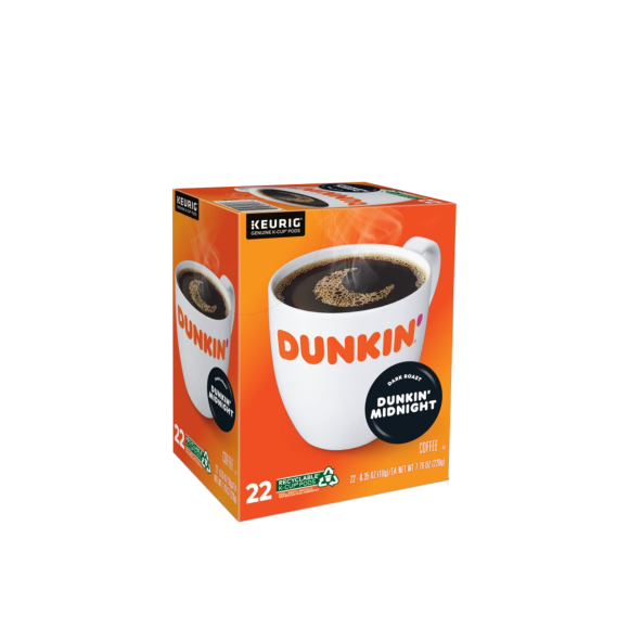 dunkin donuts k cup dark roast coffee flavor midnight 1 box with 22 count Image2