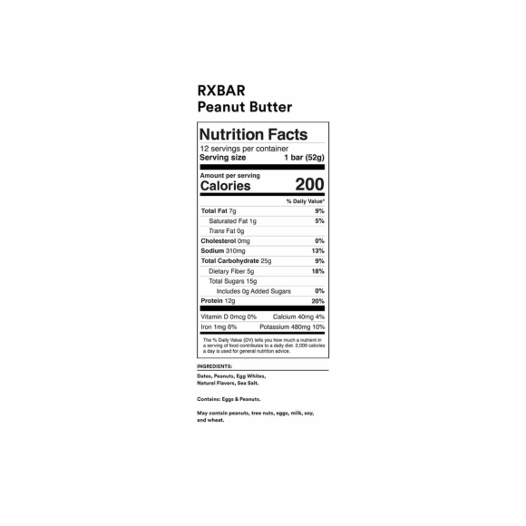 RXBAR® Peanut Butter Protein Bar (1 case, 12 ct) Image3