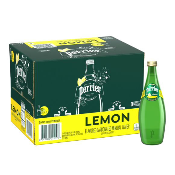 Perrier® Lemon Flavored Carbonated Mineral Water - Glass