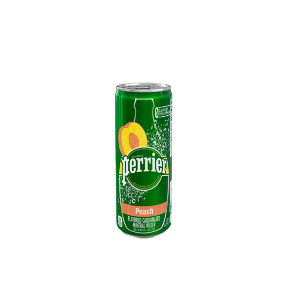 Perrier® Peach Flavored Carbonated Mineral Water - Slim Cans Image1