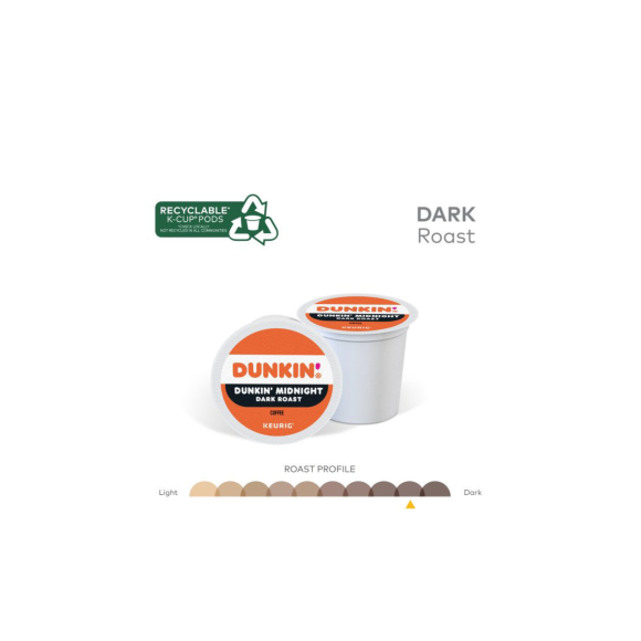 two k cups of dunkin donuts dark roast coffee flavor midnight 1 box with 22 count Image4